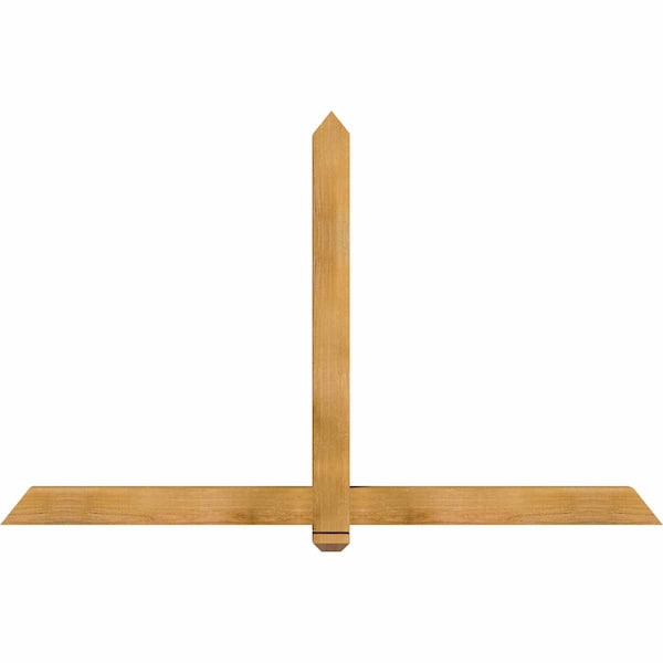 Ekena Millwork Eugene Rough Sawn Timber Gable Bracket, Western Red Cedar, 72"W x 45"H x 4"D x 4"F, 15/12 Pitch GBW072X45X0404EUG00RWR - main